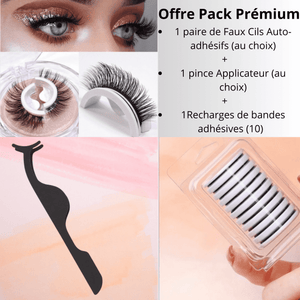 Offre Goupée Pack Prémium Faux cils auto-adhésifs + Pince Applicateur + Bandes de recharge